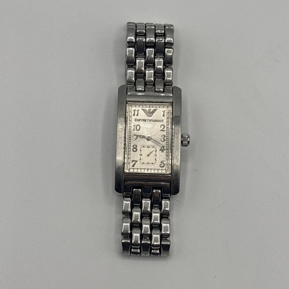 EMPORIO ARMANI WATCH AR0106 SUB SECOND DIAL QUARTZ STAINLESS STEEL *UNTESTED